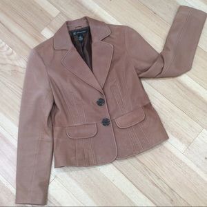 Beautiful Camel Colored Leather INC Blazer